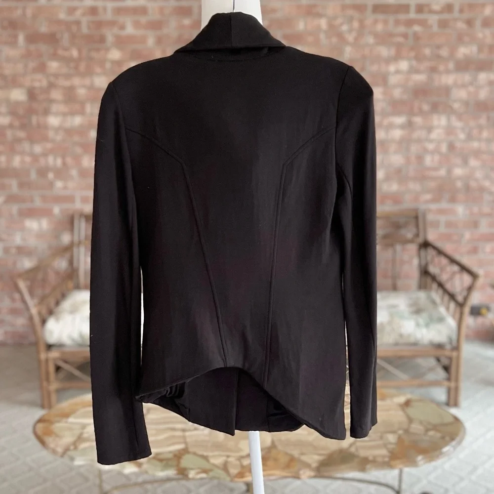 Helmut Lang Villous Black Moto Jacket Knit Asymmetrical Hem XS Gorpcore